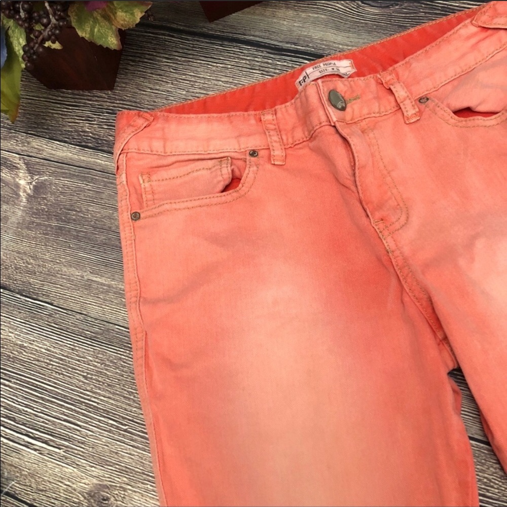 Free People Faded Cropped Skinny Jean red sz 30 - Picture 5 of 8